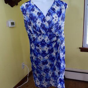 Alfani Blue and white print dress 18W